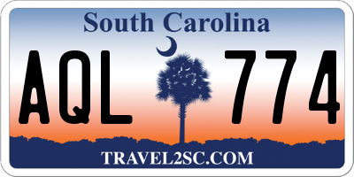 SC license plate AQL774