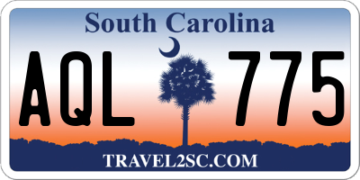 SC license plate AQL775