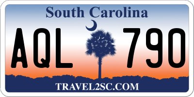 SC license plate AQL790