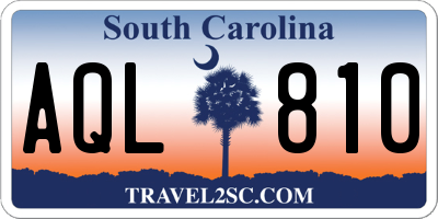 SC license plate AQL810