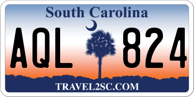 SC license plate AQL824