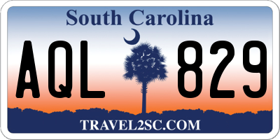 SC license plate AQL829
