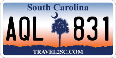 SC license plate AQL831