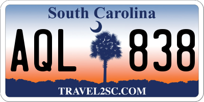 SC license plate AQL838