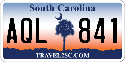 SC license plate AQL841