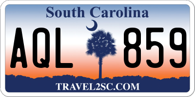 SC license plate AQL859