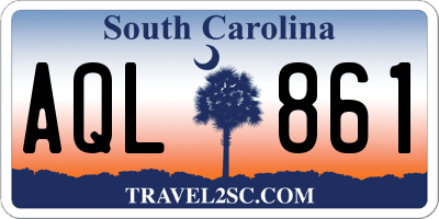 SC license plate AQL861