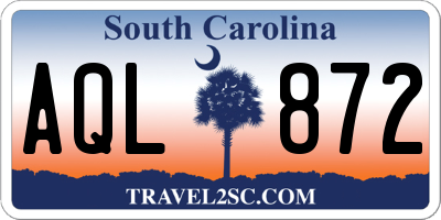 SC license plate AQL872