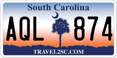 SC license plate AQL874