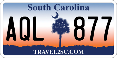 SC license plate AQL877