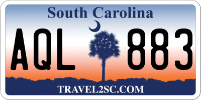 SC license plate AQL883
