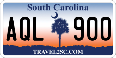 SC license plate AQL900