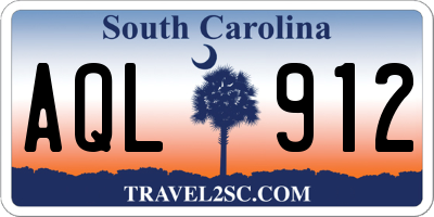 SC license plate AQL912