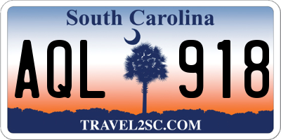 SC license plate AQL918