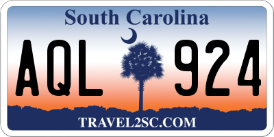 SC license plate AQL924