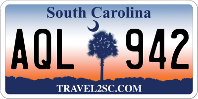 SC license plate AQL942