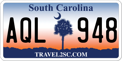 SC license plate AQL948