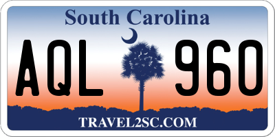 SC license plate AQL960