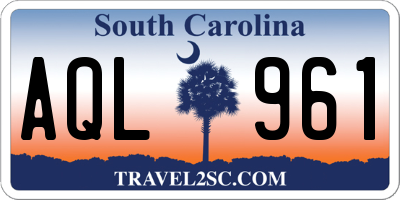 SC license plate AQL961