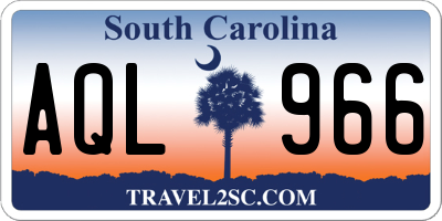 SC license plate AQL966