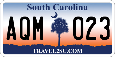 SC license plate AQM023