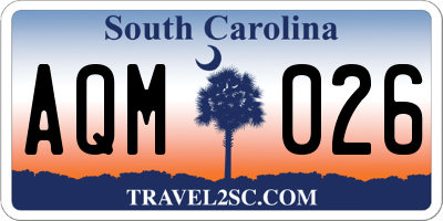 SC license plate AQM026