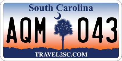 SC license plate AQM043