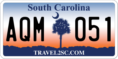 SC license plate AQM051