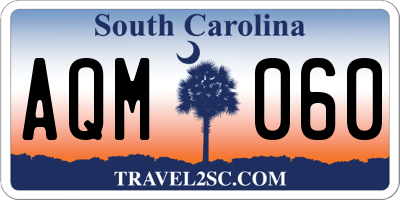 SC license plate AQM060