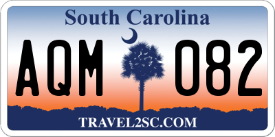 SC license plate AQM082
