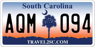 SC license plate AQM094