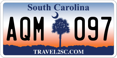 SC license plate AQM097