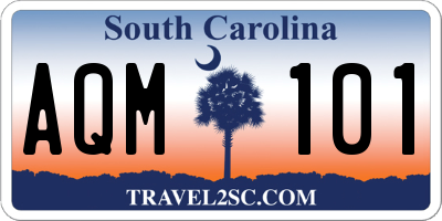 SC license plate AQM101