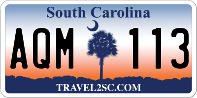 SC license plate AQM113