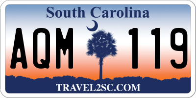SC license plate AQM119