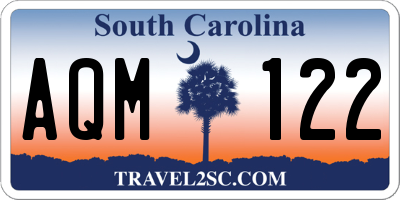 SC license plate AQM122