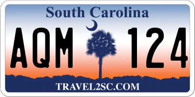 SC license plate AQM124