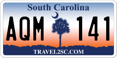 SC license plate AQM141