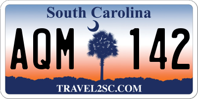 SC license plate AQM142