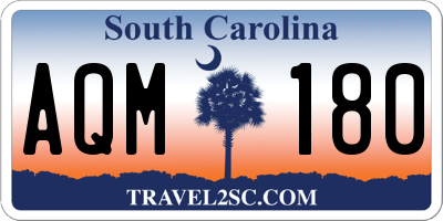 SC license plate AQM180