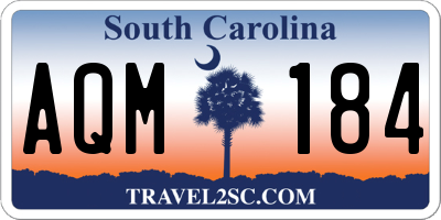 SC license plate AQM184
