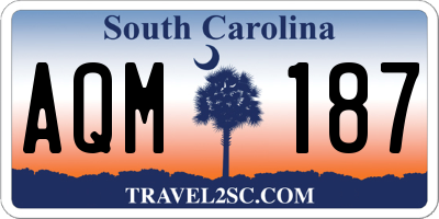 SC license plate AQM187