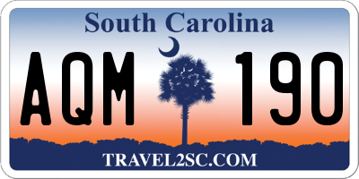 SC license plate AQM190