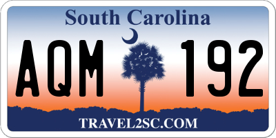 SC license plate AQM192