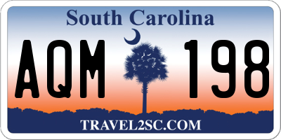 SC license plate AQM198