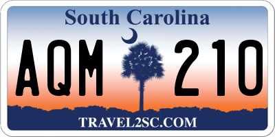 SC license plate AQM210