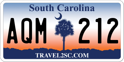 SC license plate AQM212