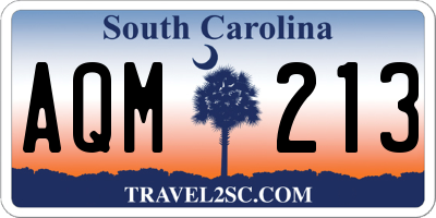 SC license plate AQM213