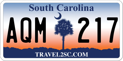 SC license plate AQM217