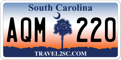 SC license plate AQM220